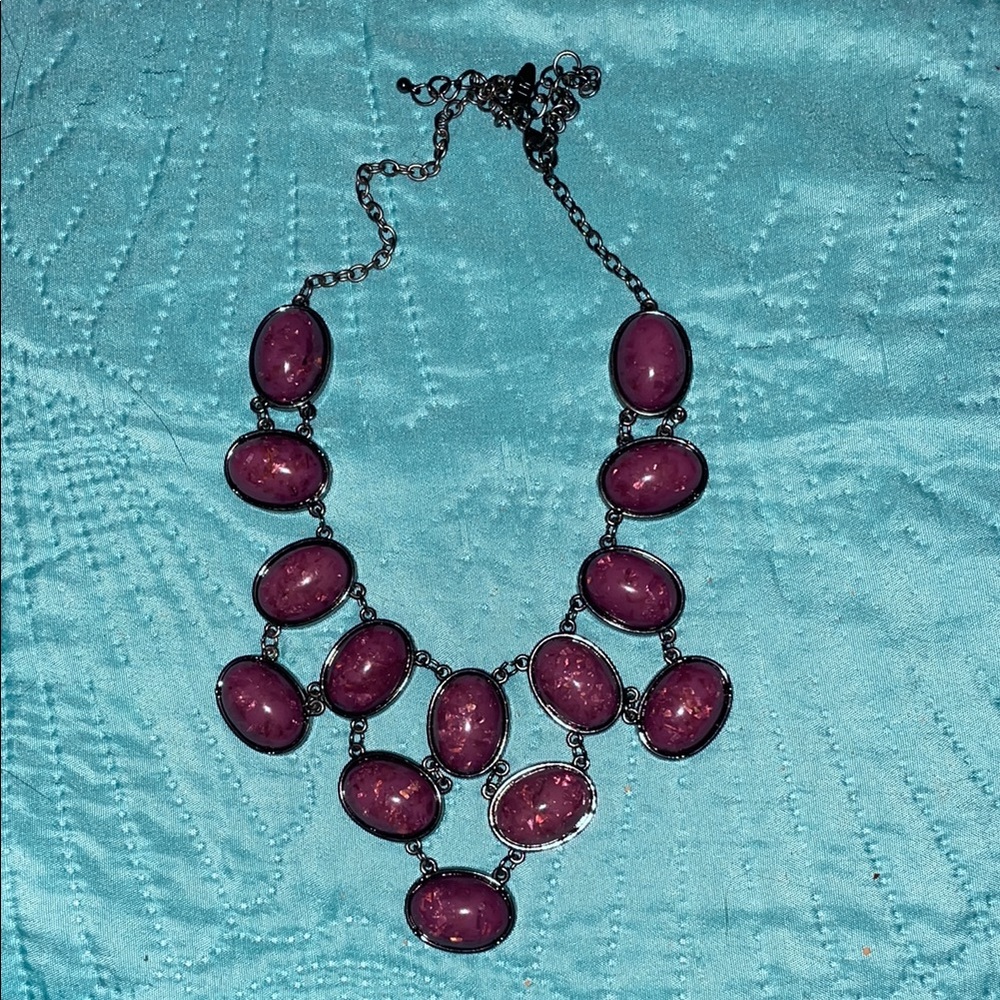 New York & Company Purple Necklace Statement Jewelry